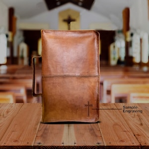 Copertina della Bibbia in pelle personalizzata, Copertina della Bibbia incisa, Bibbia personalizzata, Copertina del libro personalizzata, Regalo religioso, Bibbia personalizzata, Copertina del libro in pelle