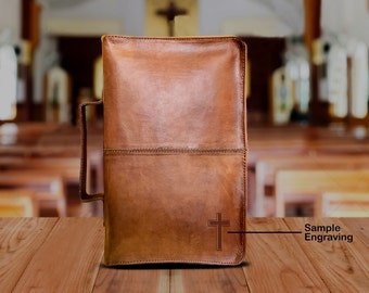 Custom Leather Bible Cover, Engraved Biblle Cover, Personalized bible, Custom Book Cover, Religious Gift , custom bible, Leather book Cover