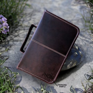 Personalized Leather Cover for Bible, Custom Leather Holy Bible Book Case Cover Christian Gifts for Men Women, Monogrammed Bible Cover, Gift