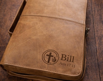 Personalized Leather Bible Cover, bible bag, bible purse, custom book cover, gift for priest, bible case, book protector, gifts for elderly