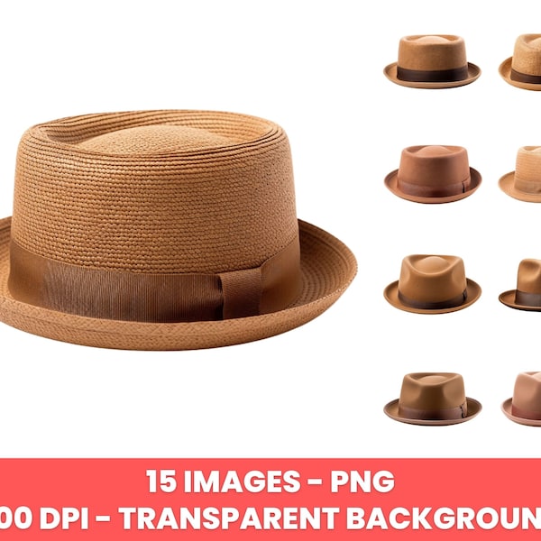 Fedora hat for man clipart – clip art commercial use, PNG images, digital images, instant download