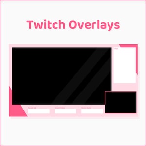 Twitch Stream Overlays | Streamer Graphics | VTuber Graphics | Pink