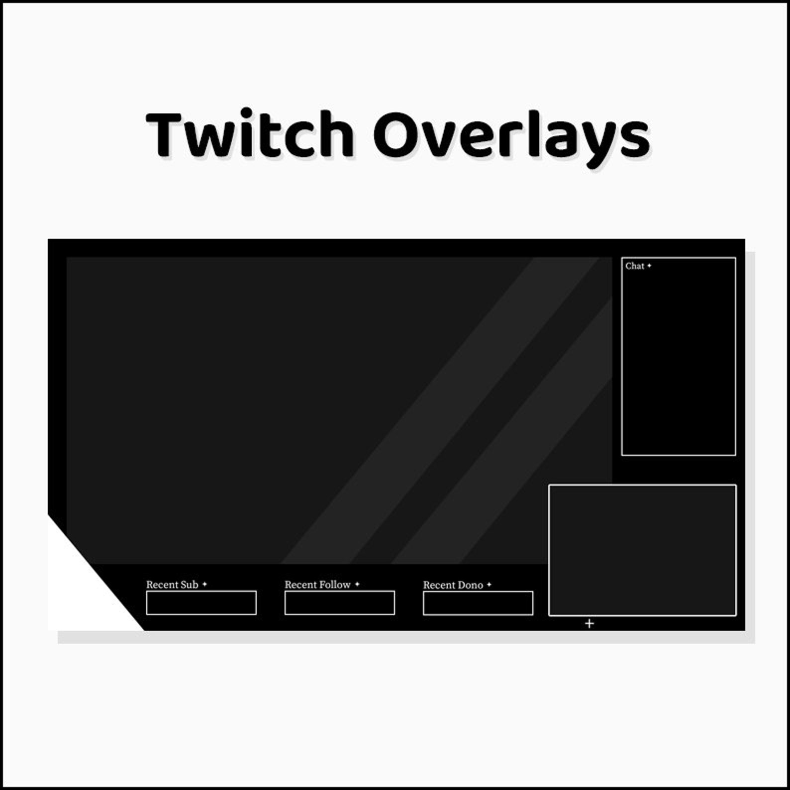 Twitch Stream Overlays | Streamer Graphics | Vtuber Graphics | Black - Etsy