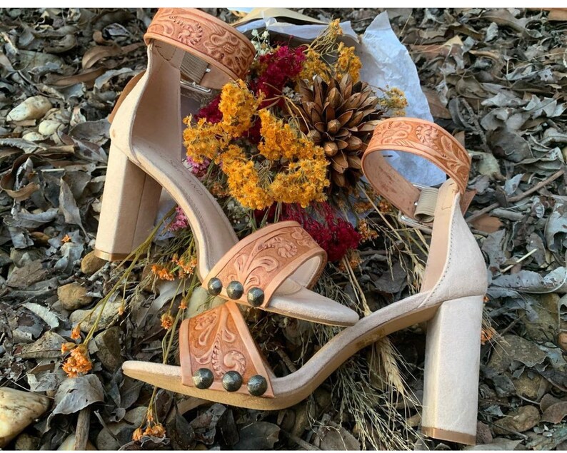 Tucson Custom Tooled Western Wedding High Heels Etsy