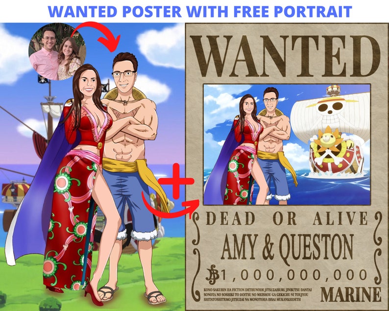 One Piece Anime Wanted Poster Personalized One Piece Manga Etsy Canada