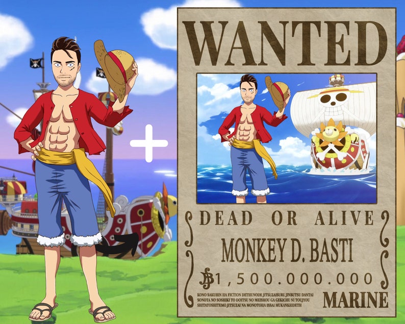 One Piece Anime Wanted Poster Personalized One Piece Manga Etsy Canada