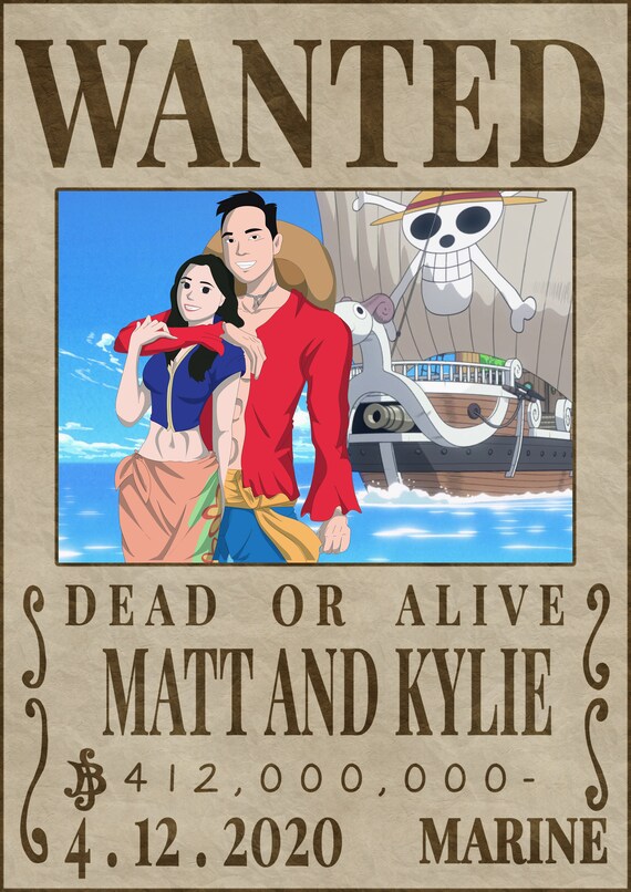 One Piece Anime Wanted Poster Personalized One Piece Manga Etsy Canada