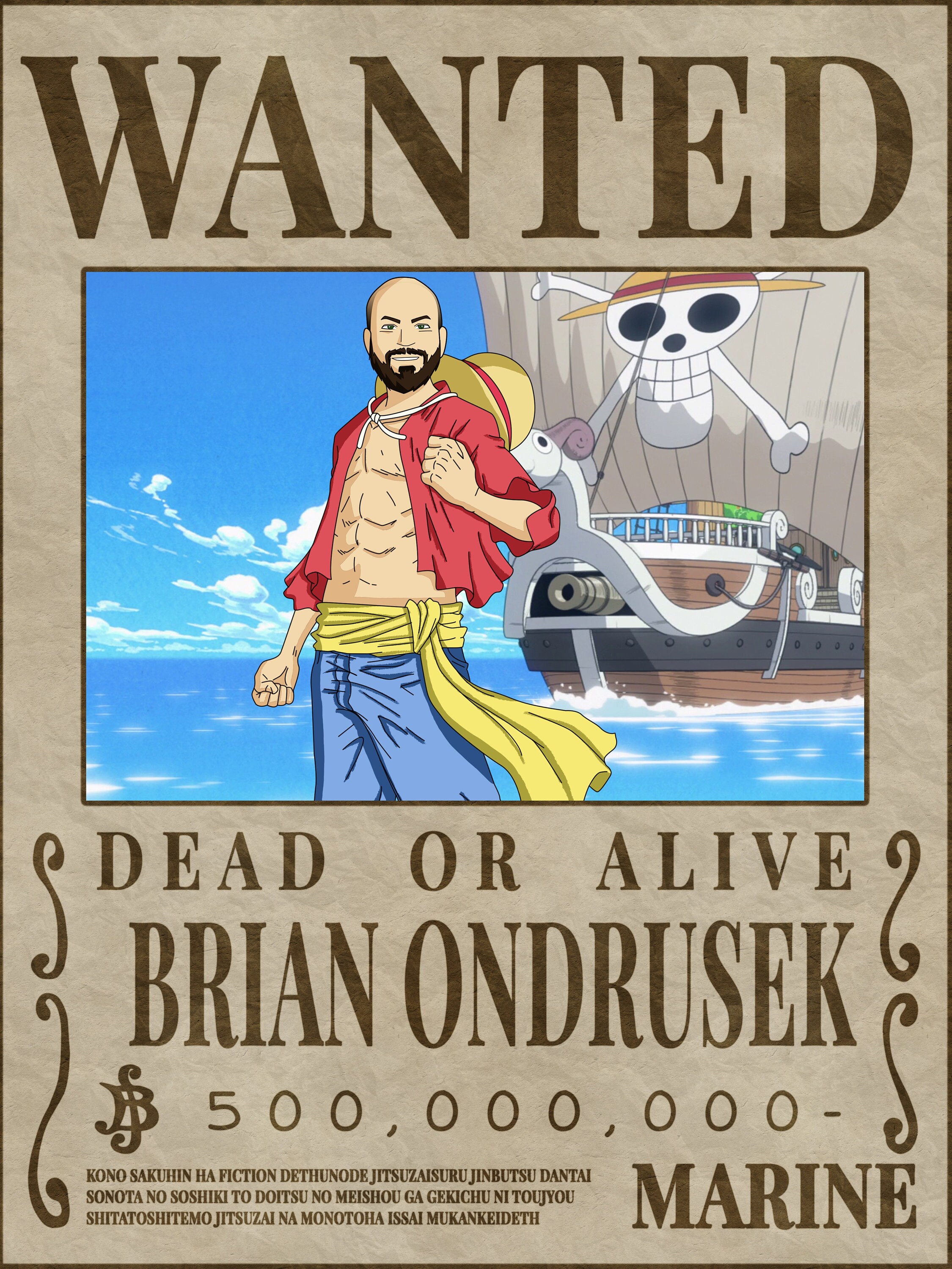 One Piece Anime Wanted Poster Personalized One Piece Manga Etsy
