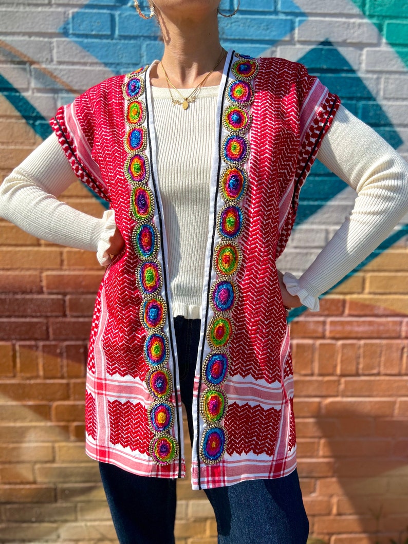 Oriental/arabic/bohemian Handmade Shemagh Keffiyeh Jacket - Etsy UK