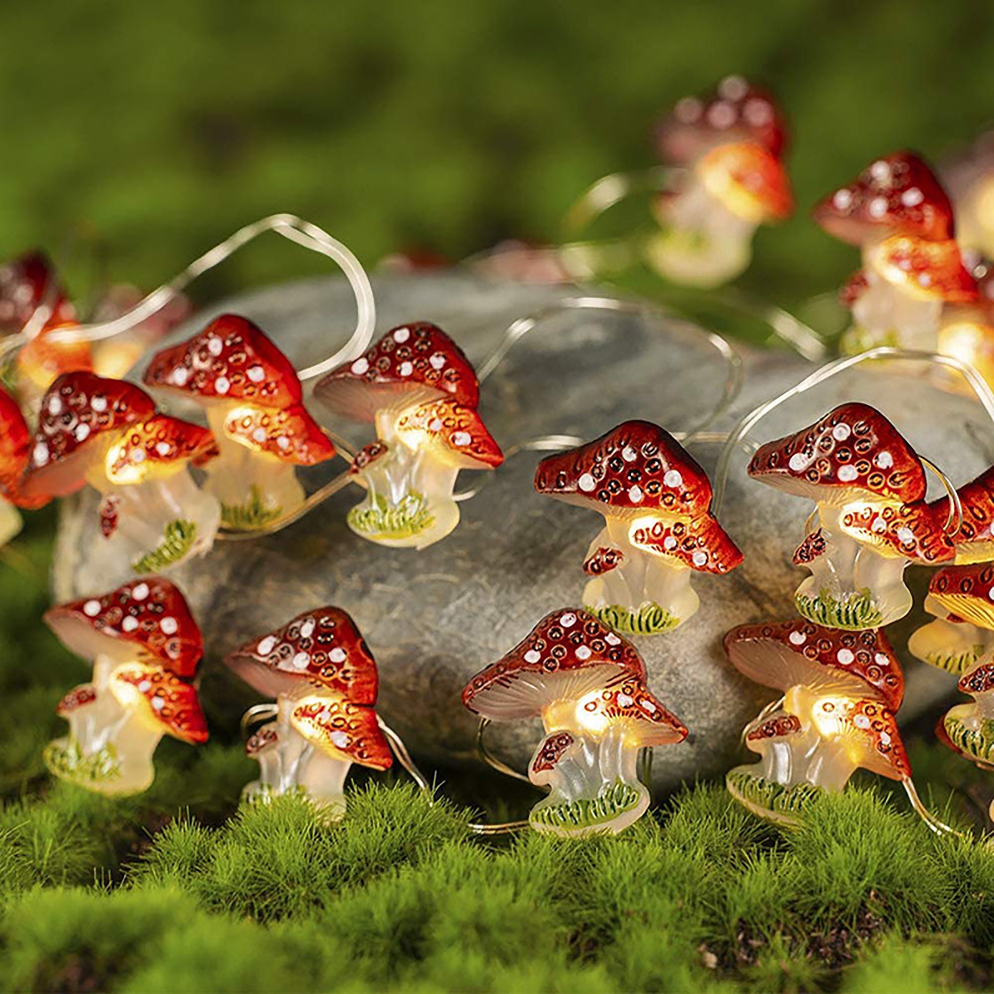 Mushroom Fairy Lights/Outdoor String Lights/Gardern Fairy Etsy