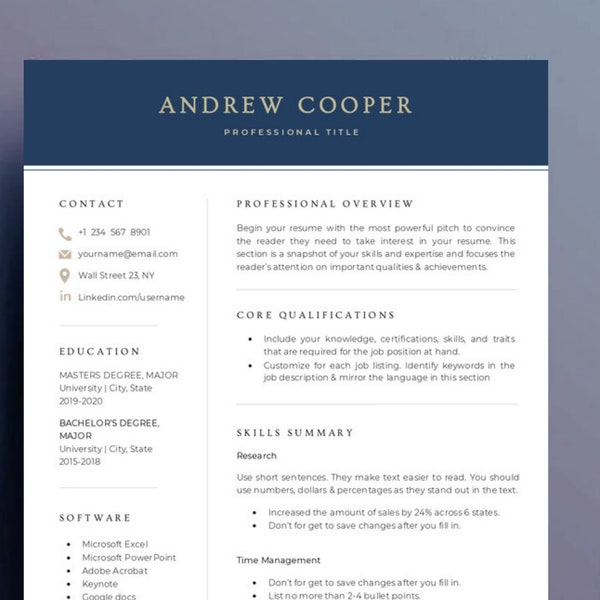 Functional resume template Word & Google docs 2024 | Skills based Resume | Functional resume format, Simple Professional Functional CV