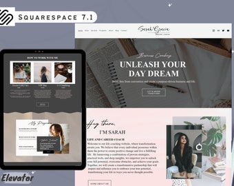 Modello Squarespace coach Modello di coaching Squarespace 7.1 Tema pagina di vendita Squarespace Blog Squarespace Funnel del sito web Squarespace