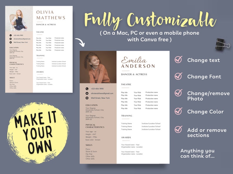 Child Actor Resume Template Canva - Il 794xN.5092488639 8uae 