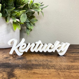 Kentucky Sign 3D Printed Script - Office Desk Kentucky Display Sign - Kentucky Souvenir Gift