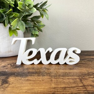 Texas Sign 3D Printed Script - Office Desk Texas Display Sign - Texas Souvenir Gift