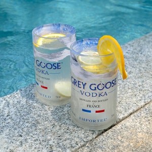 Upcycled Grey Goose Vodka glass, Unique vodka Lover gift,  handmade vodka  glassware, gift for him, gift for her, eco-friendly glass set