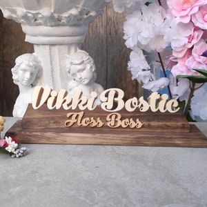 Desk name plate specially produced for those who value hand made. natural wood name plate