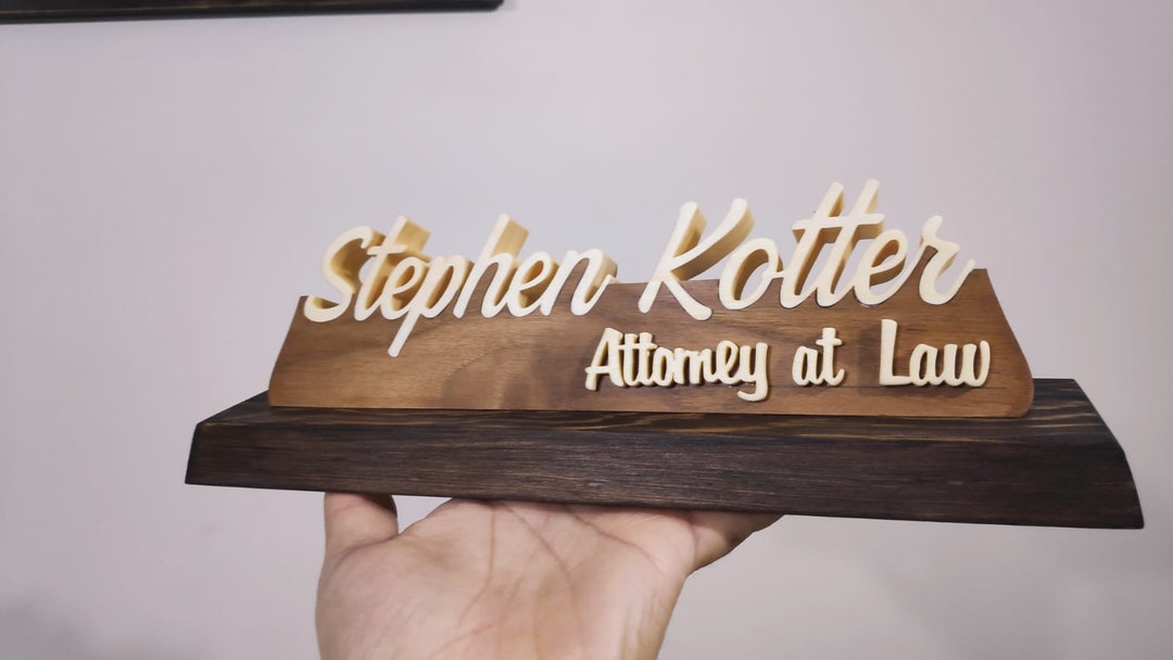 Personalized Natural Wood Desk Name Plate Office Plaque Etsy