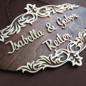 Natural Wood Door Name Plate or Wall Name Plate Personalized with your name and title Valentine&#39;s Day gift