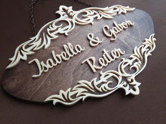 Natural Wood Door Name Plate or Wall Name Plate Personalized With Your Name and Title Valentine s Day Gift Etsy