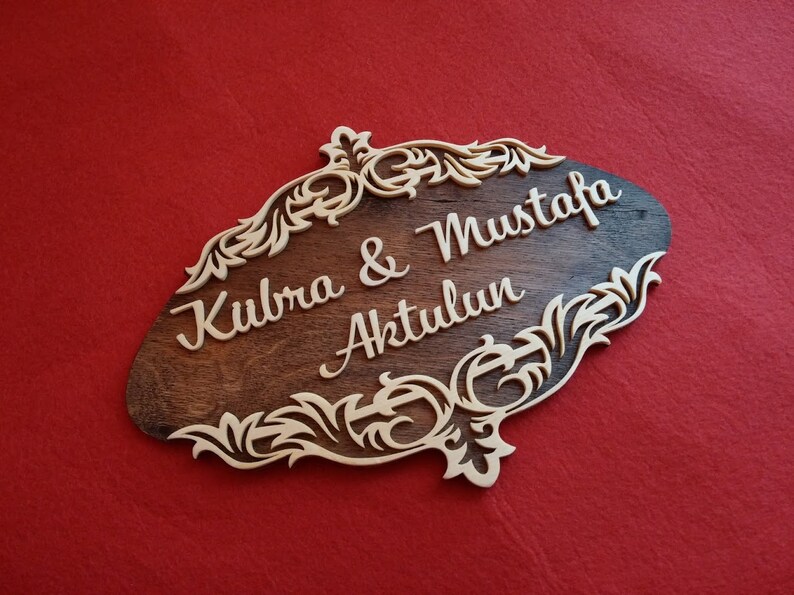 Natural Wood Door Name Plate or Wall Name Plate Personalized Etsy