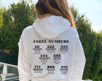 Angel (^_^)ゞ Angel Numbers Hoodie, Trendy Hoodie Oversized Hoodie