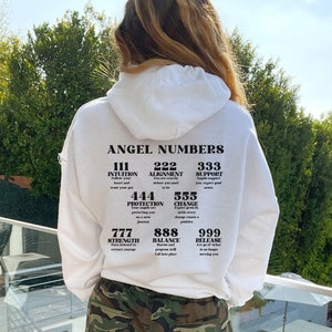 Angel Numbers Hoodie Trendy Hoodie Oversized Hoodie Aesthetic Clothes 444 Angel Number 888 Angel Number VSCO Hoodie Alt Hoodie Indie Hoodie Etsy UK