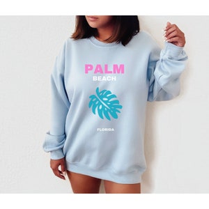 Palm Beach Sweatshirt, Preppy Sweatshirt, Oversized Sweatshirt, Trendy Sweatshirt, Preppy Clothes, Aesthetic Sweatshirt, Preppy Hoodie