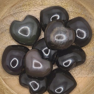 Small rainbow obsidian heart