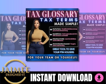 Tax Glossary: BEGINNER Guide. You can also give to your PTIN holders for guidance! Packed with terms, definitions, common questions and MORE