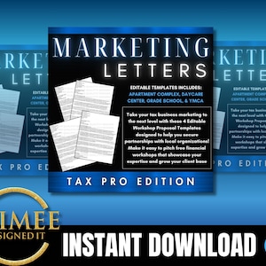 MARKETING Letters For Tax Pros, Apartment Complex, Daycare Center, YMCA, Grade School, editable proposal templates,