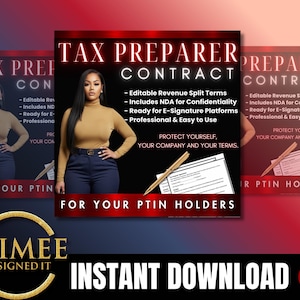 Tax Preparer Contract, PTIN agreement, Tax agents, Tax preparer, Tax season, Students, agents, terms, legal, Tax professionals, IRS.