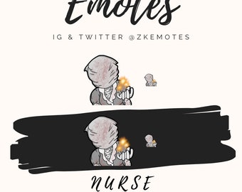 Emote per giochi horror infermieristici, emoji per streamer Twitch/Discord (download digitale)
