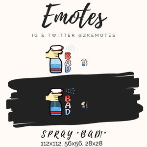 Spray Emote, BAD Emote, Twitch Emote, Just Chatting Emote, Discord Emoji, Discord Emote, Spray Bottle Emote