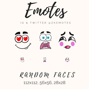 Basic Cartoon Expression Emotes, Twitch Emotes, Streamer Emotes, Discord Emotes Emojis