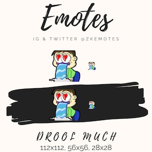 Drooling Emote, Thirsty Emote, Twitch Emote, Discord Emote, Discord Emoji, Funny Emotes, Humorous Emotes, Just Chatting Emotes
