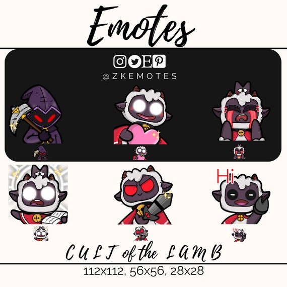 Cult of the Lamb Emotes Lamb Emotes Twitch Emote Cute Etsy Israel