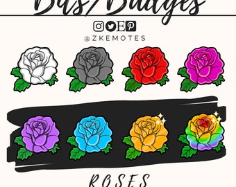 Badges Rose Twitch Sub, badges pour streamer (téléchargement numérique)