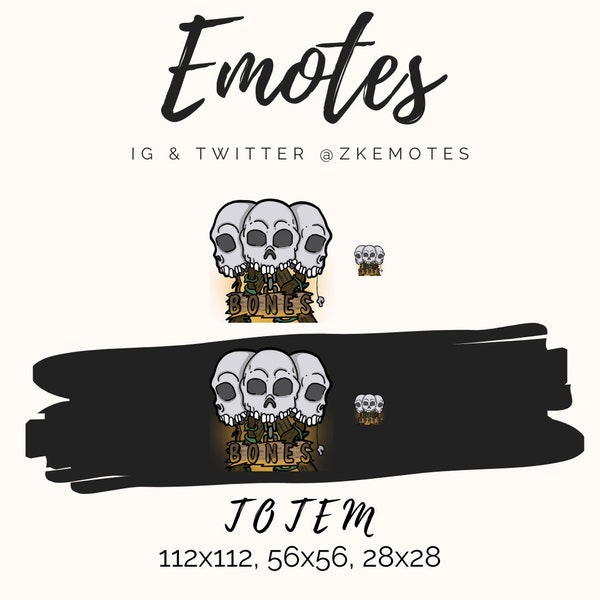 Bone Totem, Totem Emote, Skull Emote, Bones Emote, Twitch Emote, Discord Emote, Discord Emoji