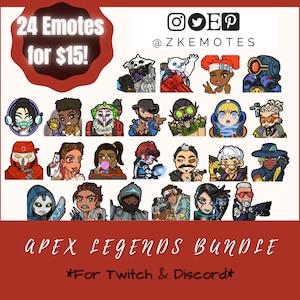 Apex Legends All Legends Bundle, Apex Legends Emotes Bundle, Twitch Emotes, Streamer Emotes, Discord Apex Bundle, Apex Discord Emoji Bundle