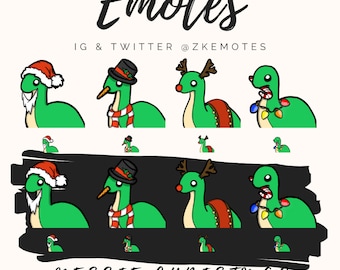 Christmas Nessie Emotes Bundle, Twitch/Discord Emotes (Digital Download)