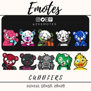 Cuddlers Emotes, Twitch Bear Emotes, Cute Twitch Emotes, Streamer Emotes, Discord Emojis