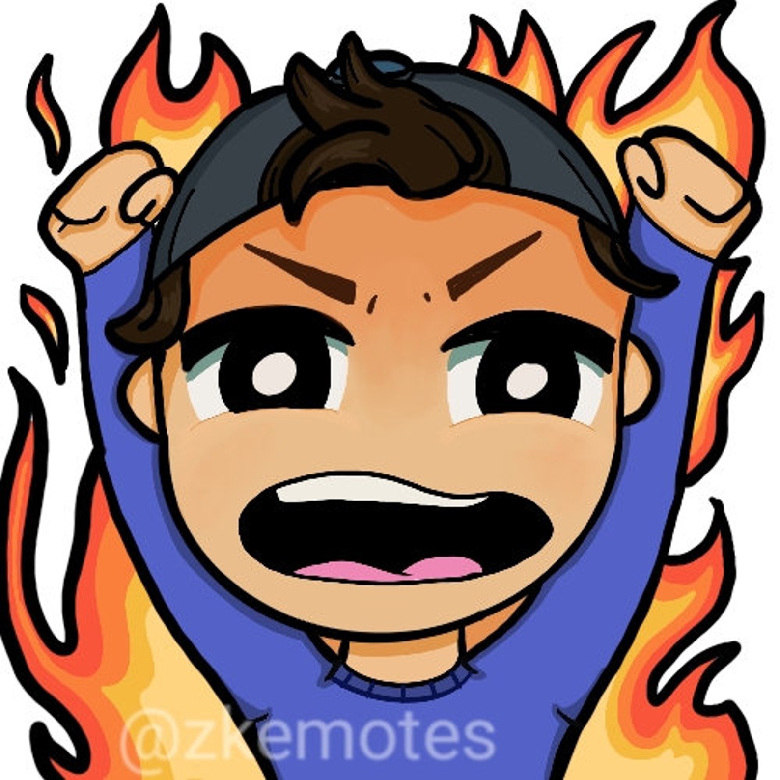RAGE Emote Angry Emote Fire Emote Burning Emote Twitch | Etsy