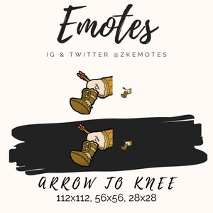 Arrow to Knee Emote, Skyrim Emotes, Twitch Emotes, Streamer Emotes, Discord Emotes, Discord Emojis, Arrow Knee Emote, Funny Emotes