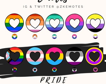 Pride Heart Emotes for Twitch, Discord (Digital Download)