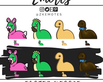 Easter Nessie Emotes, Twitch/Discord Emotes (Digital Download)