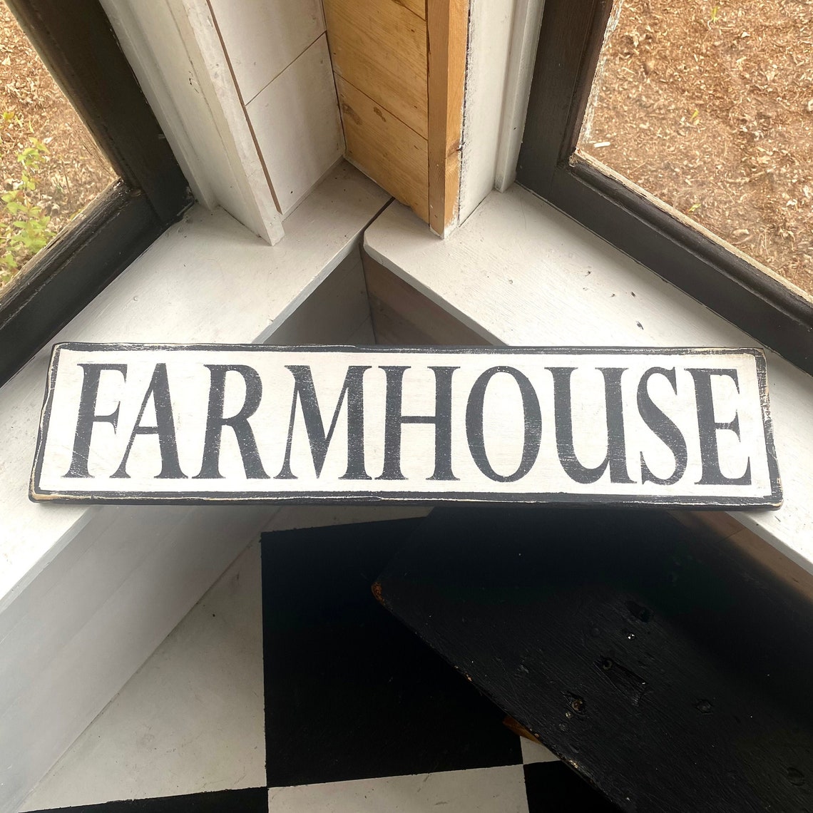 Farmhouse Sign Distressed Farmhouse Sign Black and White | Etsy