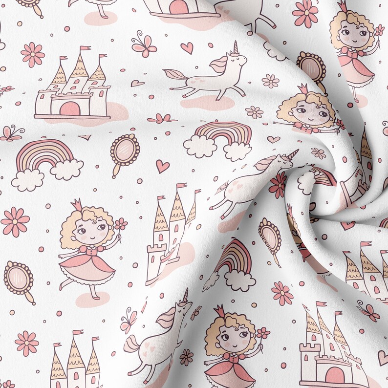 Little Princess Seamless Pattern - Digital Seamless File for Fabric ...