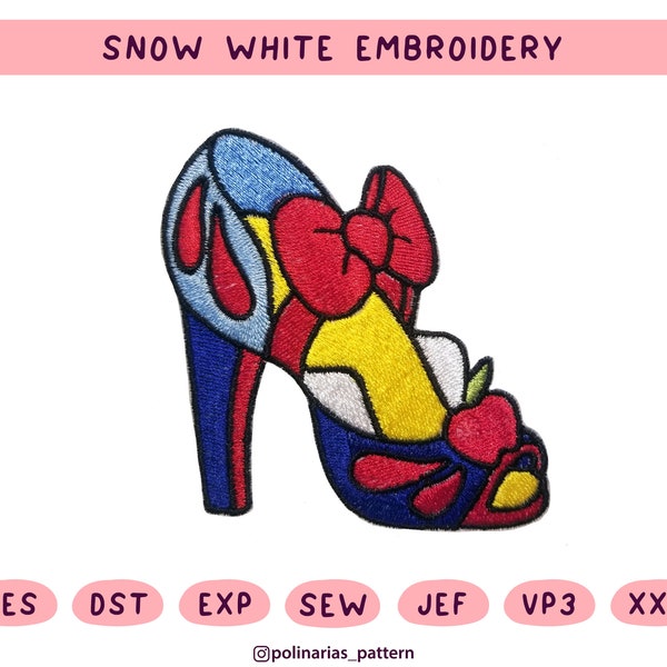 Snow White Shoe Embroidery Design