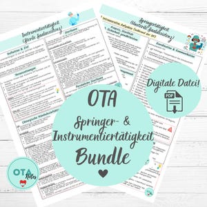 Può includere: Un pacchetto di due documenti PDF digitali a tema medico. I documenti presentano testi e diagrammi dettagliati relativi alle procedure chirurgiche e alle tecniche sterili. Il pacchetto include il testo "OTA Springer- & Instrumentiertätigkeit Bundle" e "Digital File!"